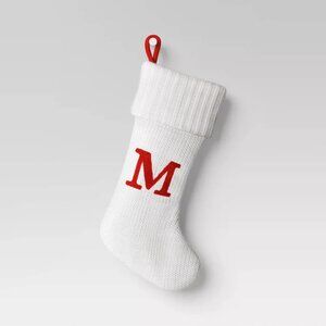 Target Stocking Wondershop Letter "M” Monogram 20 inch White Cream Knit